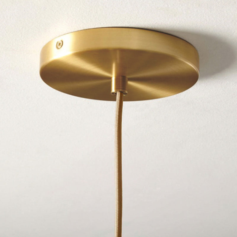 Modern Glass Pendant Light Fixture for Bedroom - Gold Sphere Ceiling Hanging Lamp