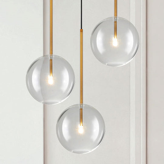 Minimalist Gold Globe Glass Pendant Light Fixture