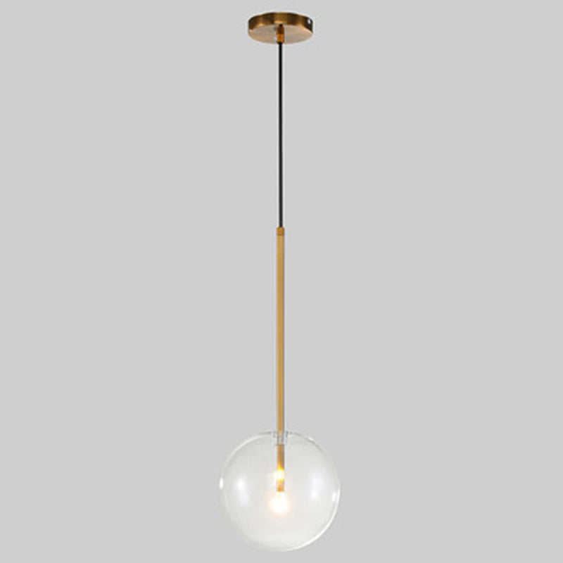 Minimalist Gold Globe Glass Pendant Light Fixture