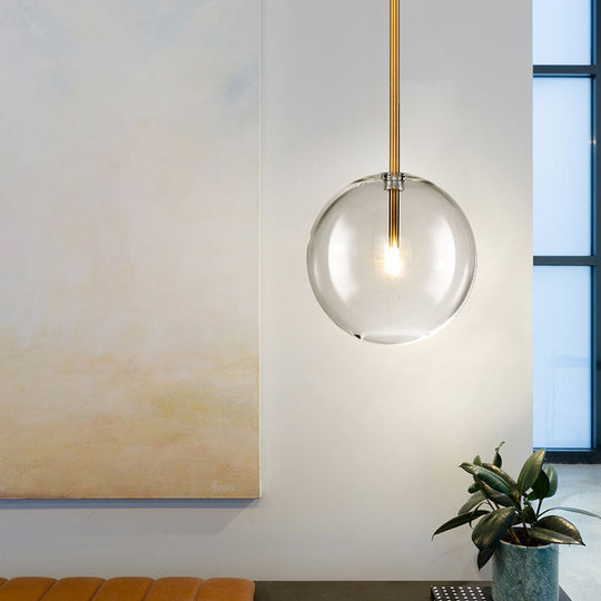 Minimalist Gold Globe Glass Pendant Light Fixture
