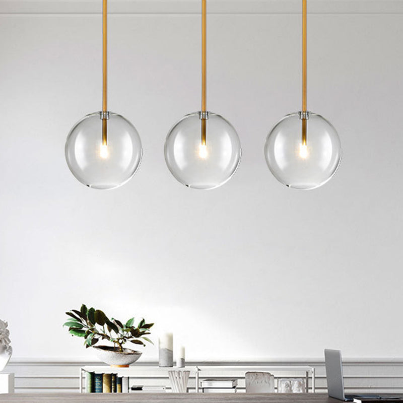 Minimalist Gold Globe Glass Pendant Light Fixture