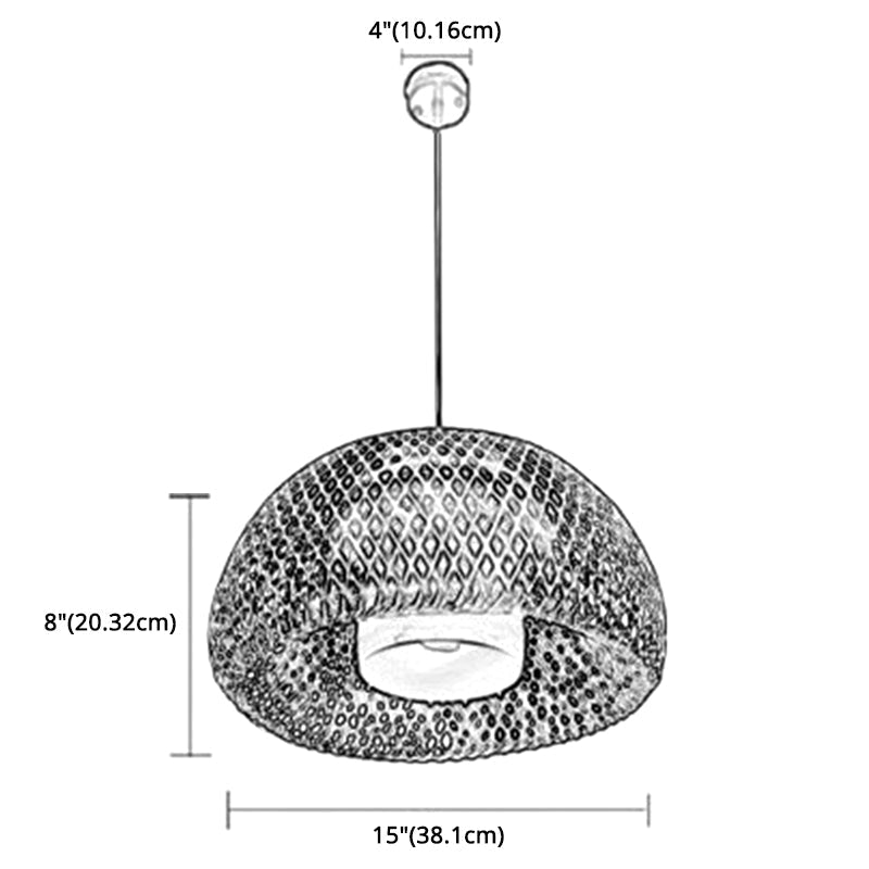 Bamboo Double-Decker Pendant Light with Milk White Glass Shade - Perfect for Restaurant Aisles