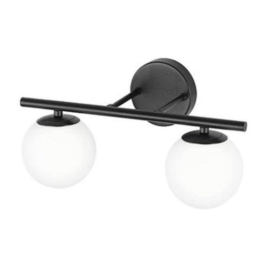 Contemporary Frosted Glass Ball Vanity Lamp with Metal Sconce for Bathrooms