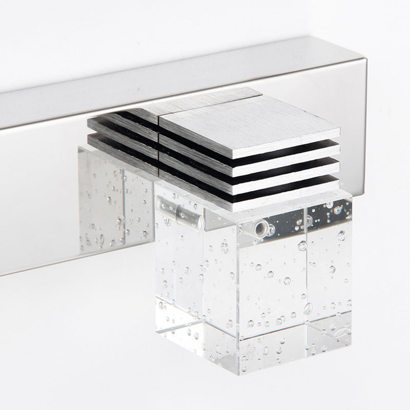 Modern Stainless Steel Bathroom Wall Light with Crystal Bubble Shade