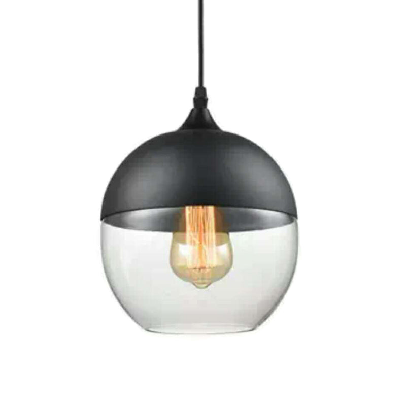 1 Light Pendant Lighting Retro Industrial Style Glass Pendant Ceiling Lights for Restaurant