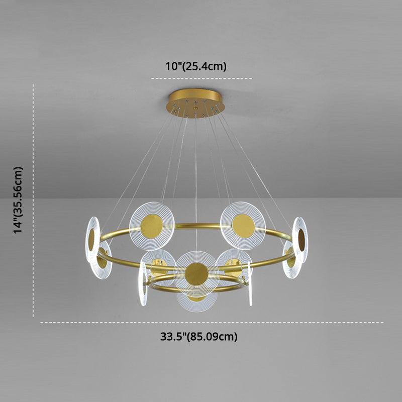 Minimalistic LED Circles Suspension Lamp: Acrylic Chandelier Pendant Light for Living Room