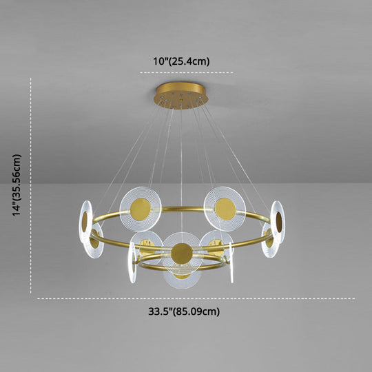 Minimalistic LED Circles Suspension Lamp: Acrylic Chandelier Pendant Light for Living Room