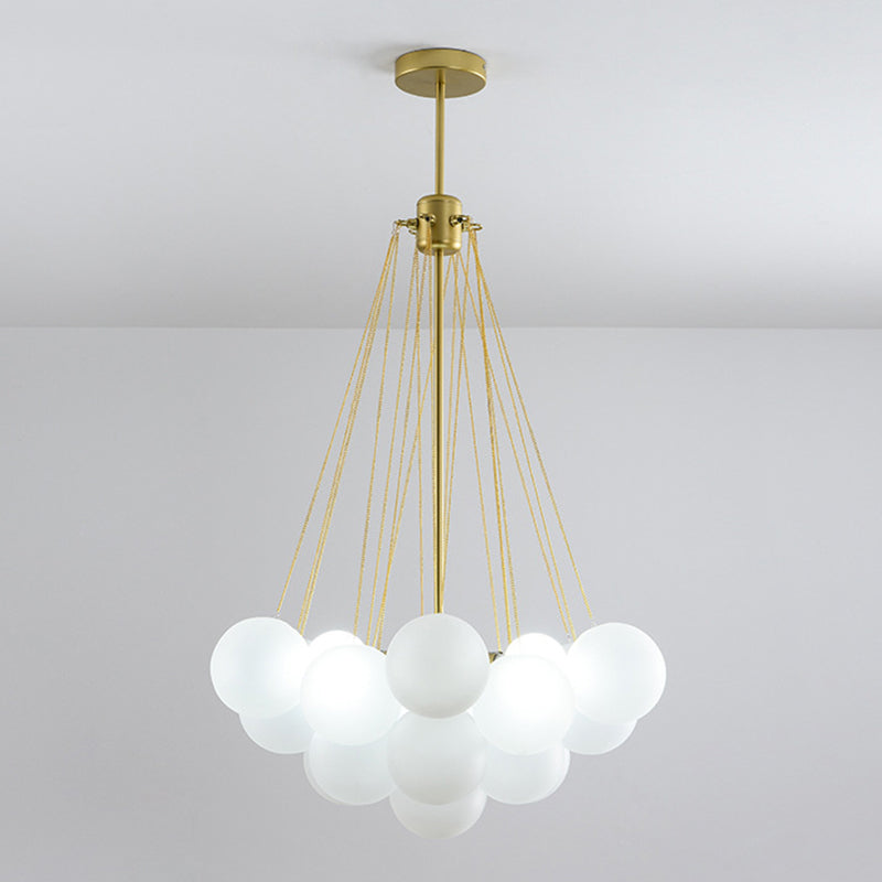 Frosted White Glass Bubbles Chandelier for Stylish Nordic Living Room