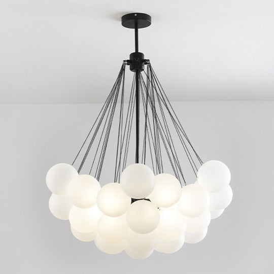 Frosted White Glass Bubbles Chandelier for Stylish Nordic Living Room