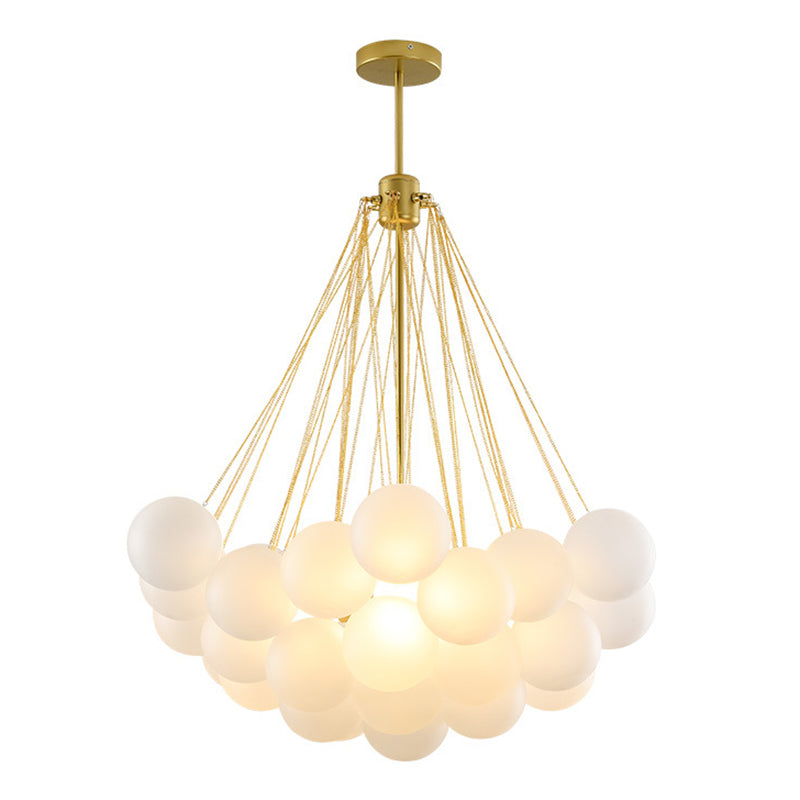 Frosted White Glass Bubbles Chandelier for Stylish Nordic Living Room