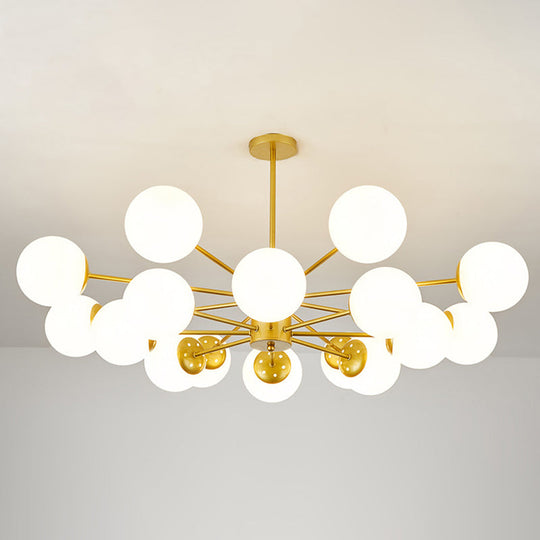Opal Glass Living Room Ceiling Chandelier: Modern Minimalistic Suspension Lamp