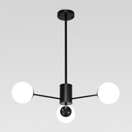 Modern MODO Chandelier with Opal Frosted Glass | Ceiling Hang Light for Sitting Room