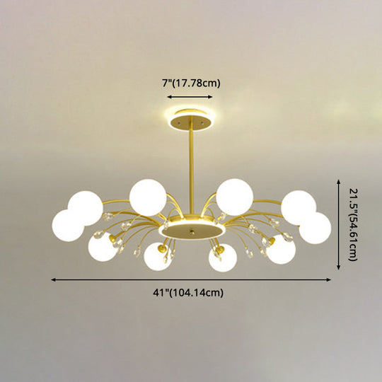 Modern MODO Chandelier with Opal Frosted Glass | Ceiling Hang Light for Sitting Room