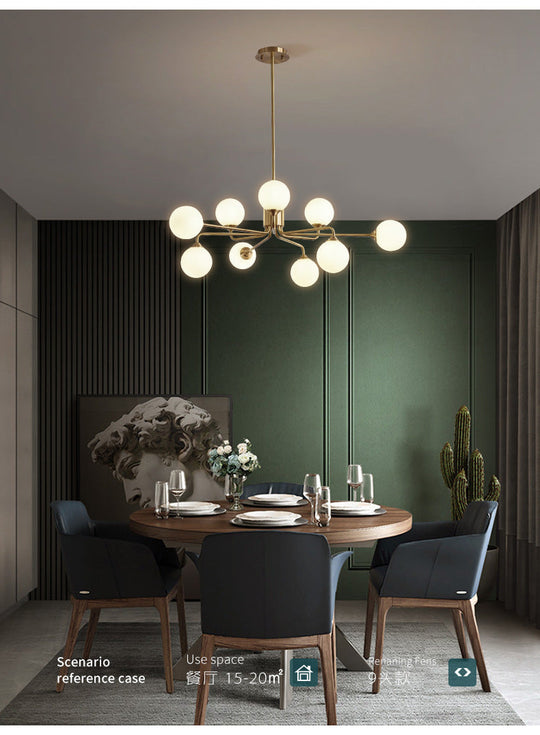 Sleek Modos Chandelier: Simplicity White Glass Ceiling Light with Brass Finish for Living Room