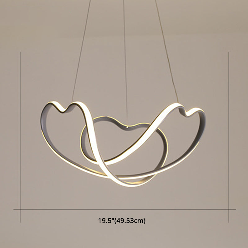 Modern Grey Chandelier: Simplicity Metal LED Strip Pendant Light for Dining Room