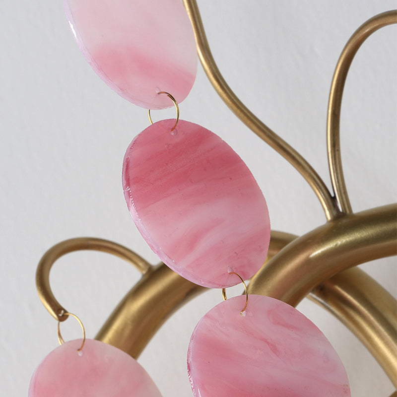 Modern Branch Design Bedroom Wall Lamp - Blue/Pink Glass, 2 Lights, Open Bulb