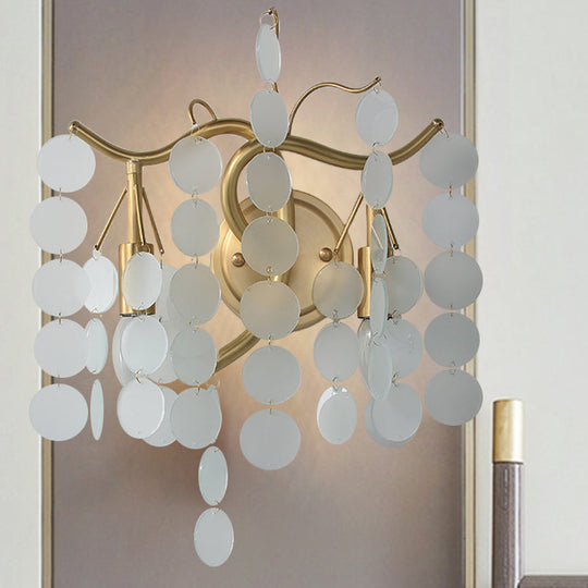 Modern Branch Design Bedroom Wall Lamp - Blue/Pink Glass, 2 Lights, Open Bulb