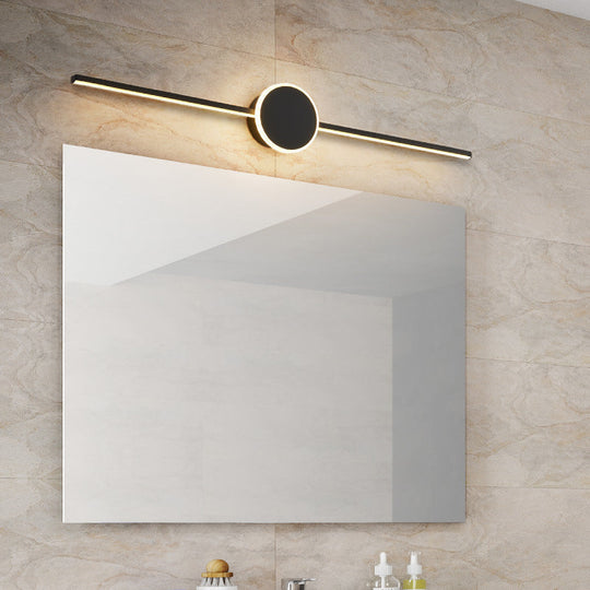 Modern Minimalist Metal Single Vanity Light - Linear Wall Fixture