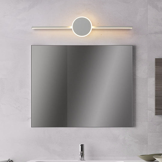 Modern Minimalist Metal Single Vanity Light - Linear Wall Fixture
