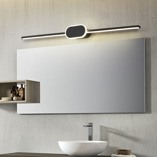 Modern Minimalist Metal Single Vanity Light - Linear Wall Fixture