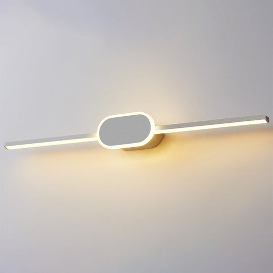 Modern Minimalist Metal Single Vanity Light - Linear Wall Fixture