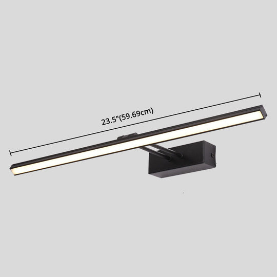 Modern Minimalist Metal Single Vanity Light&#x2014;Linear Style