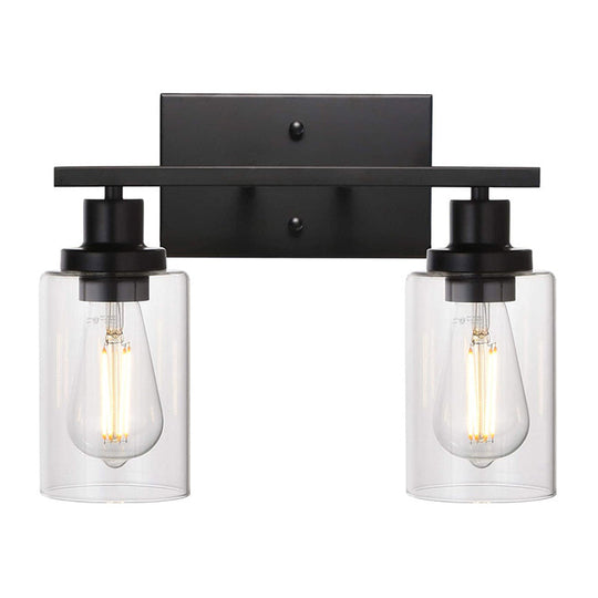 Industrial Retro Glass Vanity Wall Light Fixtures - Cylindrical Design