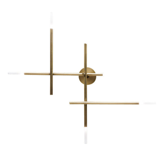 Modern Gold Crisscross Wall Mounted Sconce Light for Bedroom - Creative Simplicity