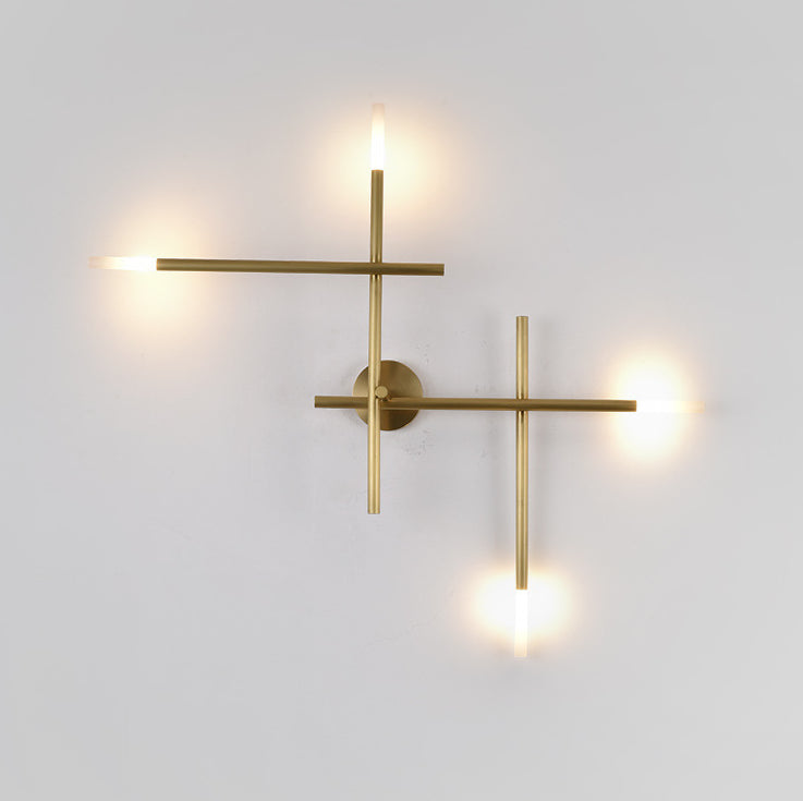 Modern Gold Crisscross Wall Mounted Sconce Light for Bedroom - Creative Simplicity