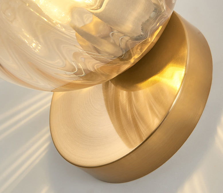 Modern Simplicity Wall Sconce: 1-Light Metal Wall Lamp with Glass Ball Shade