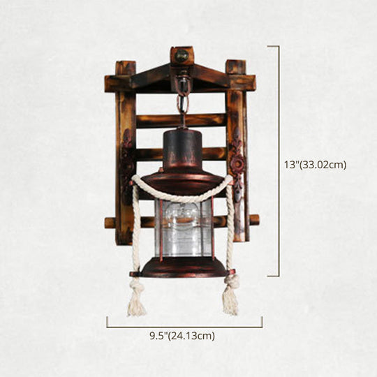 Rustic Bamboo Wall Sconce for Attic Tearoom - Retro Hanging Board Design