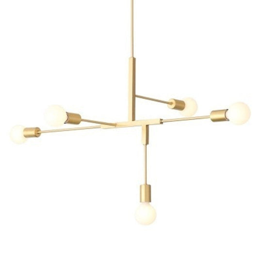 Modern Minimalist Molecular White Glass Chandelier - 5-Light Ceiling Fixture
