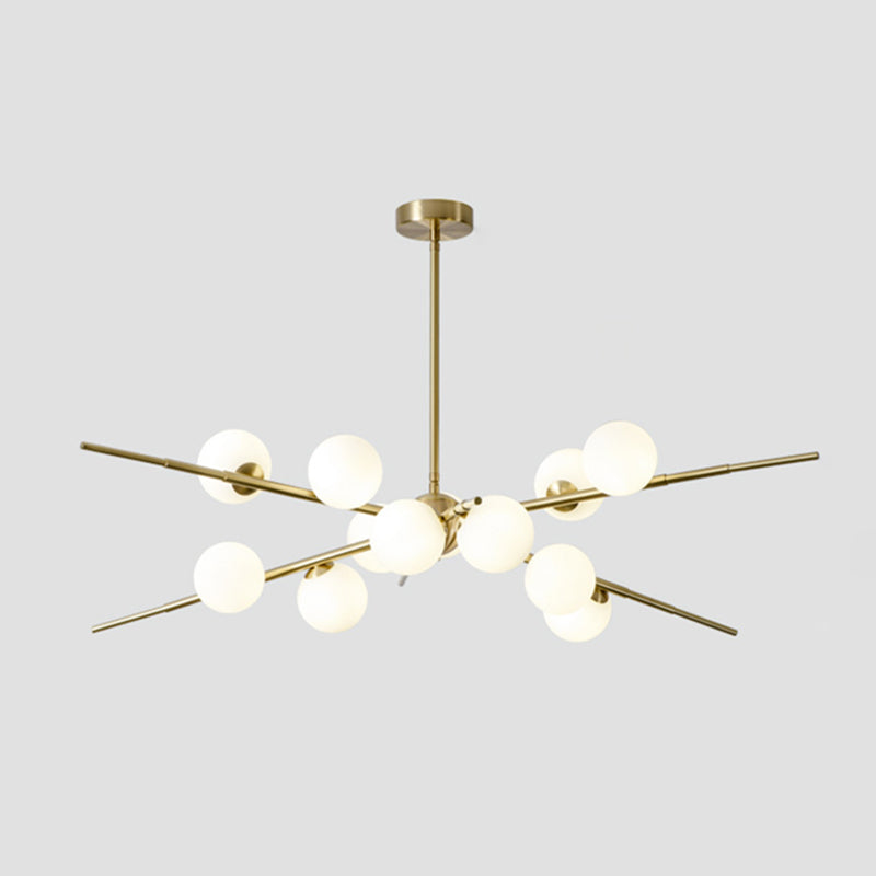 Modern Opal Glass Starburst Chandelier - Stylish Ceiling Light for Living Room