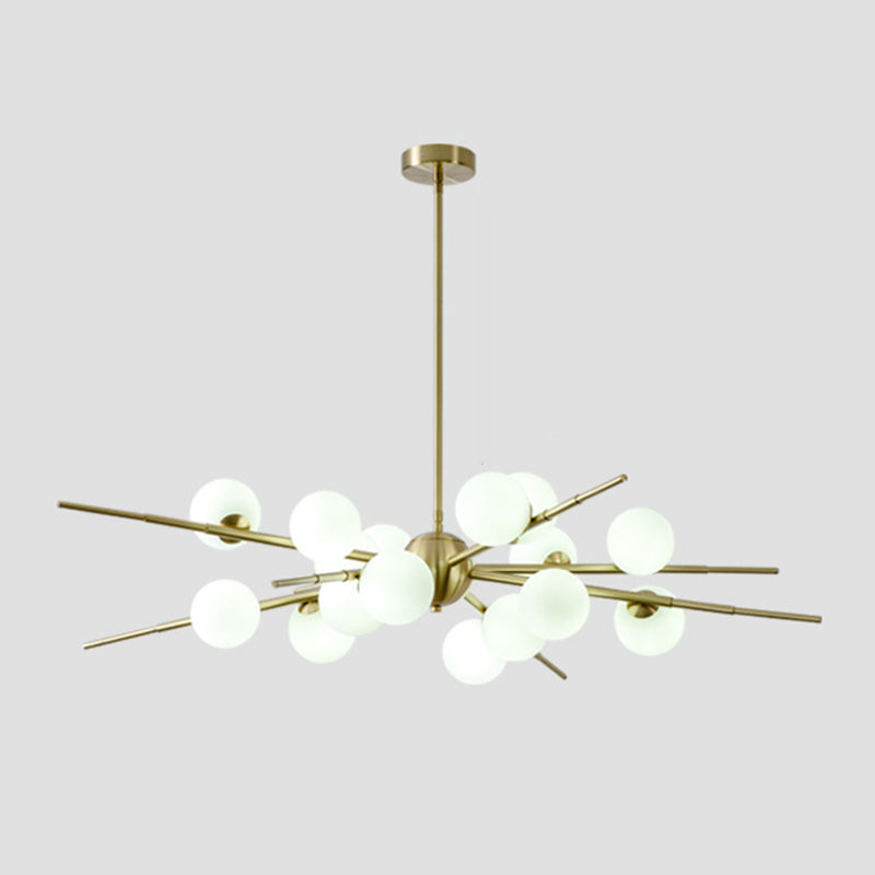 Modern Opal Glass Starburst Chandelier - Stylish Ceiling Light for Living Room