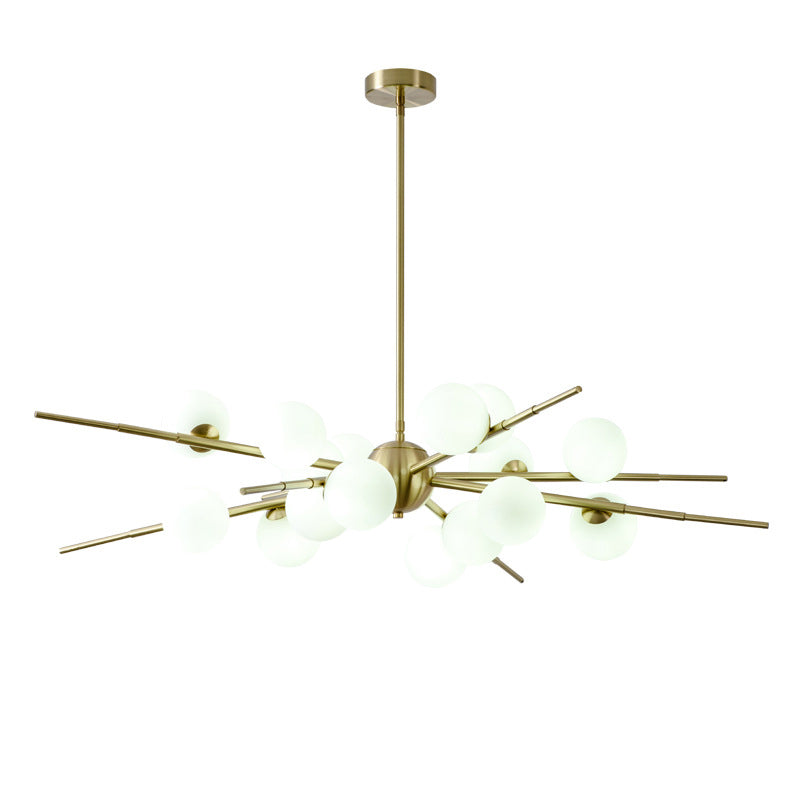 Modern Opal Glass Starburst Chandelier - Stylish Ceiling Light for Living Room