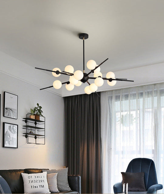 Modern Opal Glass Starburst Chandelier - Stylish Ceiling Light for Living Room