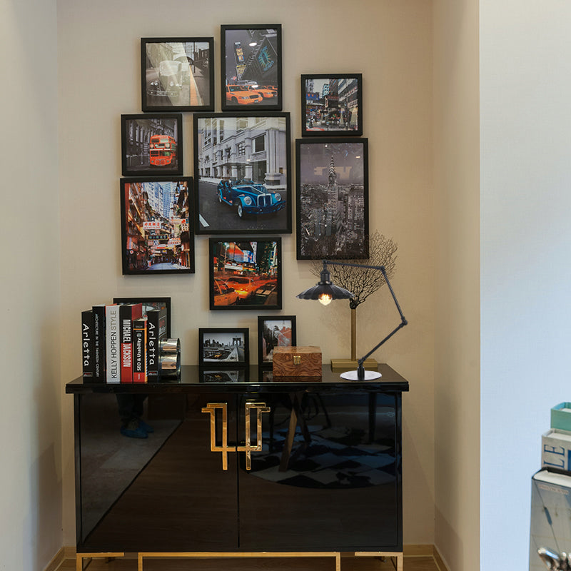 Stylish Vintage Adjustable Table Lamp with Metal Shade for Study Room - Black/Brass