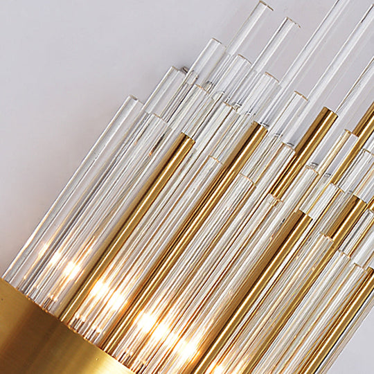 Minimalist Linear Crystal Wall Lamp - 2-Light sconce in Gold for Indoor Décor