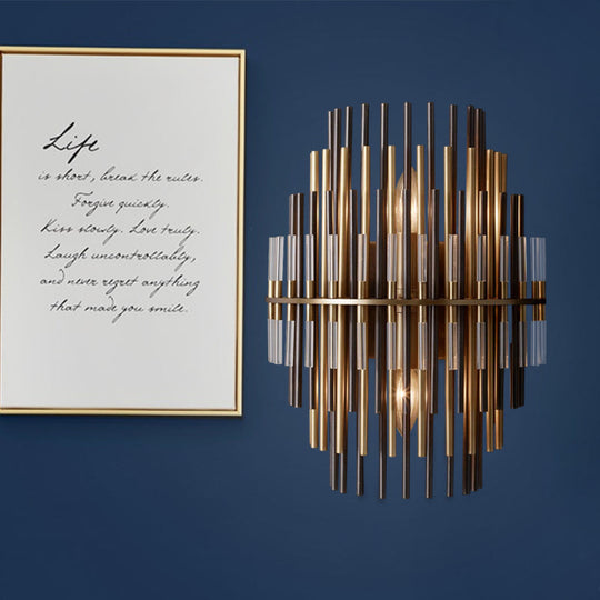 Retro Metallic Tubular Wall Mounted Lamp - Chrome/Black, 1-Light Sconce Lighting