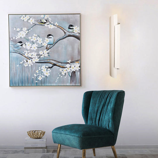 Modern Scrolled Wall Lamp - Black/White/Gold - 2-Light Sconce, 16"/21.5"/29.5" Wide