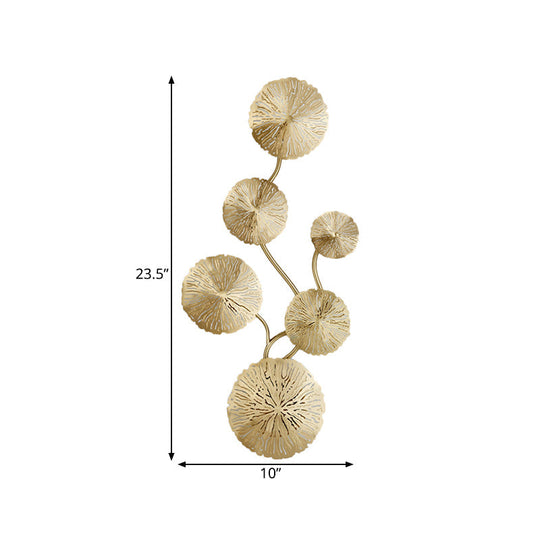 Art Deco Gold Finish Lotus Leaf Wall Lamp - Stainless Steel Flush Wall Sconce