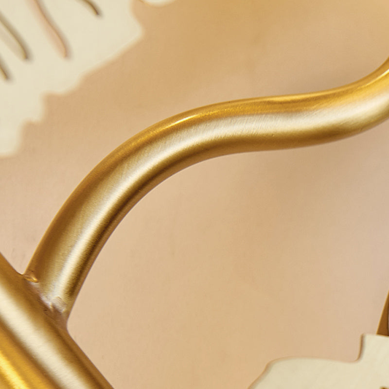 Art Deco Gold Finish Lotus Leaf Wall Lamp - Stainless Steel Flush Wall Sconce