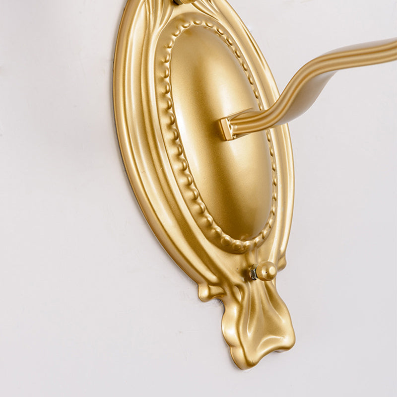 Vintage Style Gold Bell Opal Glass Wall Sconce Light Fixture for Hallways - 1/2-Head Corridor Mount