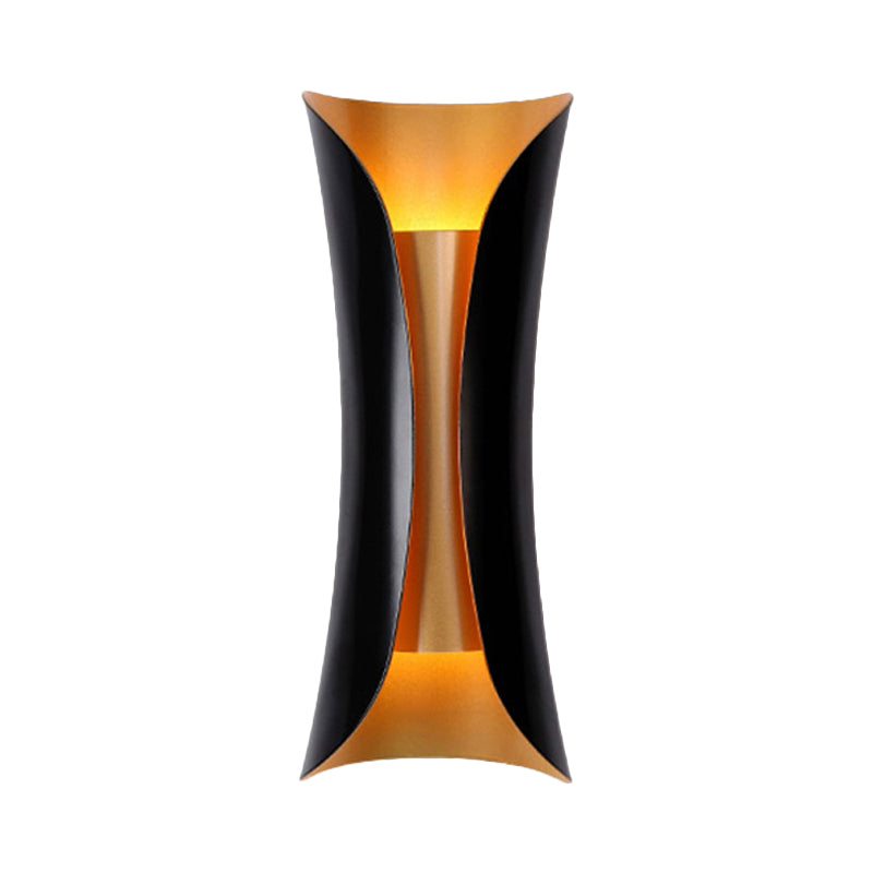 Modern Curl Sconce Light - 13"/21"/30" Height - 2-Light Metallic Indoor Wall Lighting in Black