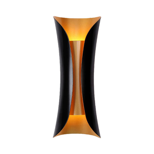 Modern Curl Sconce Light - 13"/21"/30" Height - 2-Light Metallic Indoor Wall Lighting in Black