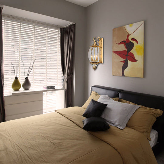 Gold Metal Oval Wall Sconce with 3-Light Fixture for Traditional Foyer Lighting