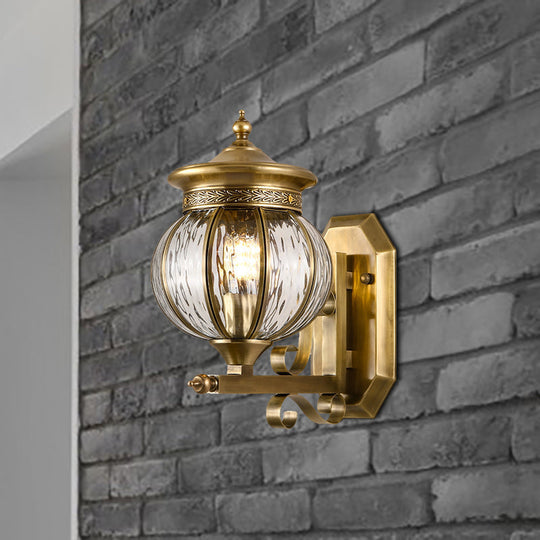 Traditional Metal Gold Sconce Light Fixture - Wall Mount Lamp for Porch