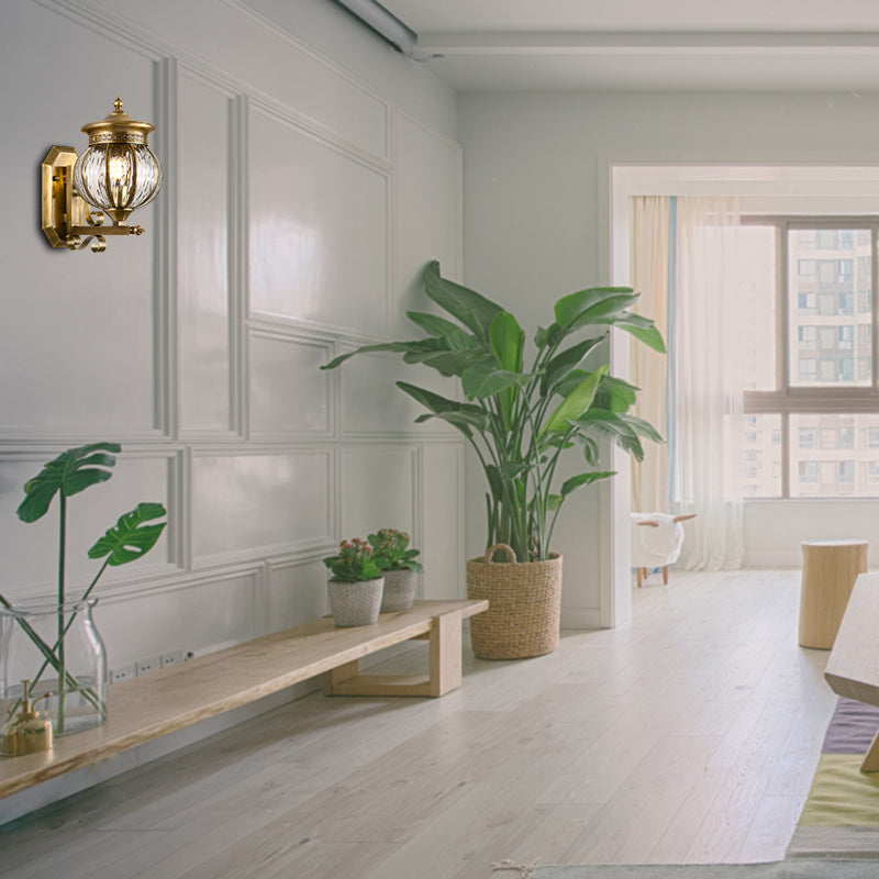 Traditional Metal Gold Sconce Light Fixture - Wall Mount Lamp for Porch