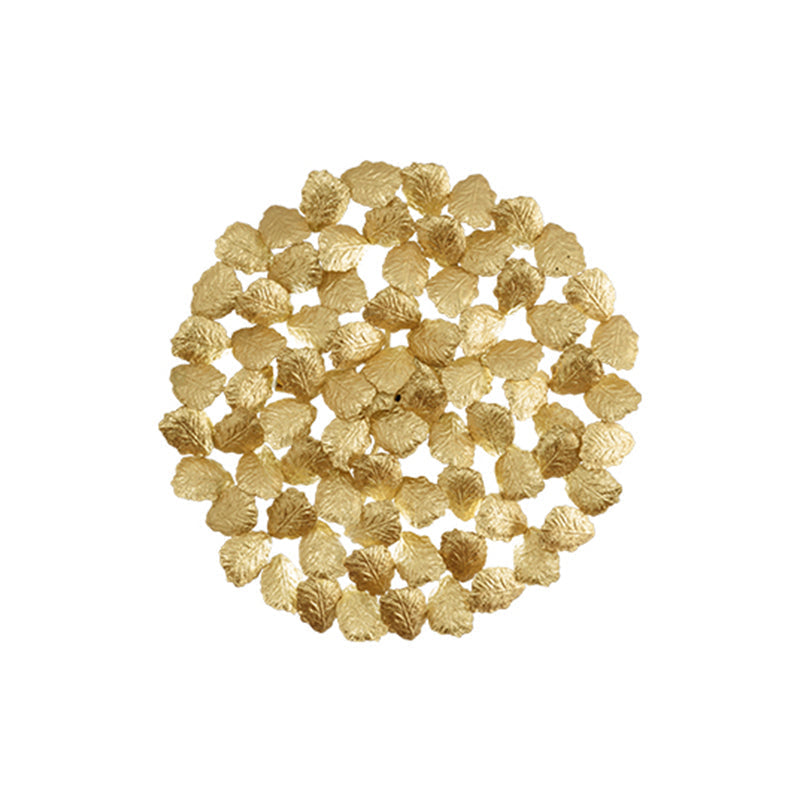 Contemporary Aluminum Wall Lamp with Leaf Design - 4 Round Dark Coffee/Gold Lights