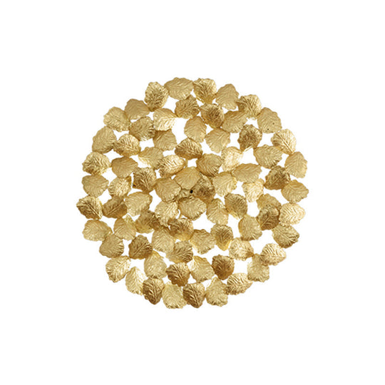 Contemporary Aluminum Wall Lamp with Leaf Design - 4 Round Dark Coffee/Gold Lights